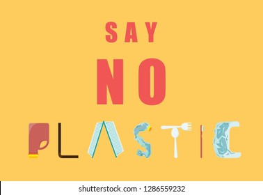 say no plastic graphic background