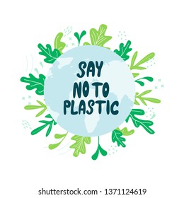 Say no to plastic. Green Eco Earth