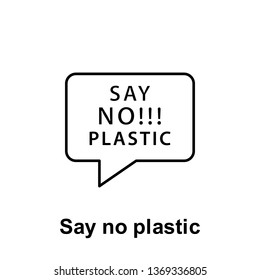 Say no plastic icon. Element of pollution problems icon. Thin line icon for website design and development, app development. Premium icon