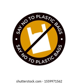 Say no to plastic icon. Stop plastic pollution. Vector symbol.