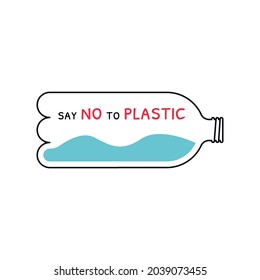 Say no to plastic illustration	