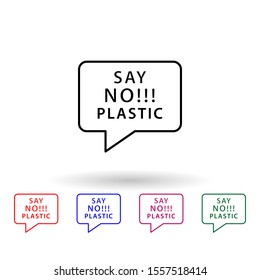 Say no plastic multi color icon. Simple thin line, outline vector of no plastic icons for ui and ux, website or mobile application