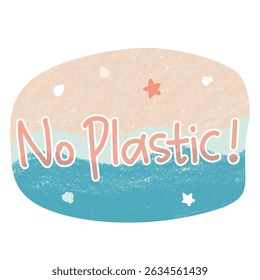 Say No to Plastic – Ocean Themed Eco-Friendly Vector Stickers | World Sea Day