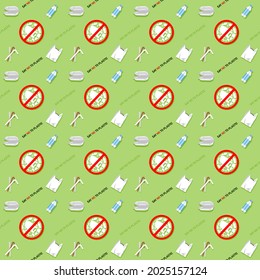 Say no to plastic pattern wallpaper , vector, illustration 