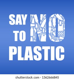 Say No Plastic Problem Plastic Pollution Stock Vector (Royalty Free ...