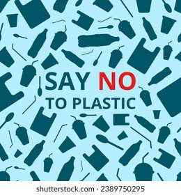 Say no to plastic, seamless pattern.