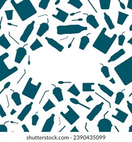 Say no to plastic, seamless pattern.