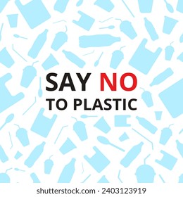 Say no to plastic, seamless pattern.