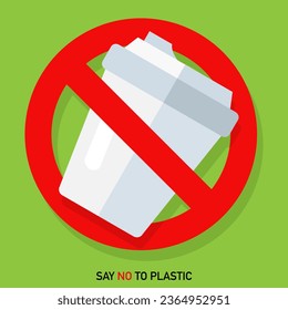 Say no to plastic, stop plastic pollution, say no to plastic cup