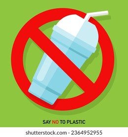 Say no to plastic, stop plastic pollution, say no to plastic cup