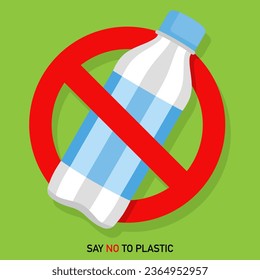 Say no to plastic, stop plastic pollution, say no to plastic bottle.