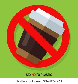 Say no to plastic, stop plastic pollution, say no to plastic cup