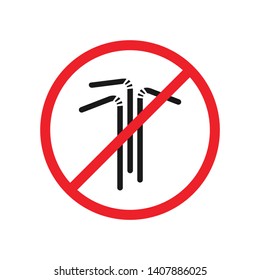 say no to plastic straw red prohibition sign. say no to plastic pollution. save environment and ecology of earth. go green eco friendly environment concept. zero waste eco icons