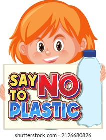 Say no to plastic typography design  illustration