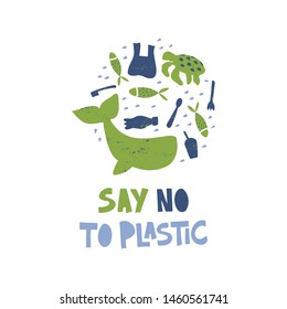 Say no to plastic word concept banner