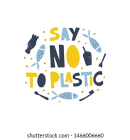 Say no to plastic word concept banner