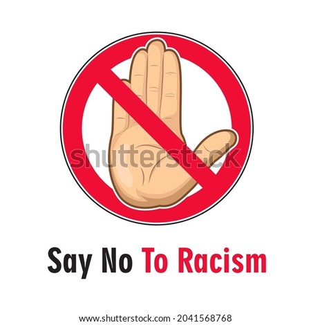 Say no to racism poster vector graphics