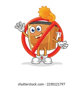 the say no to record player mascot. cartoon vector