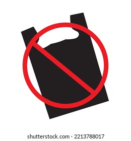 Say no to single use plastic bags. Single use plastic ban sign. Pollution problem concept.