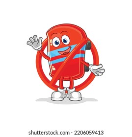the say no to skateboard mascot. cartoon vector