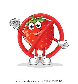 say no to strawberry mascot. cartoon vector