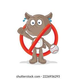 the say no to tapir mascot. cartoon vector