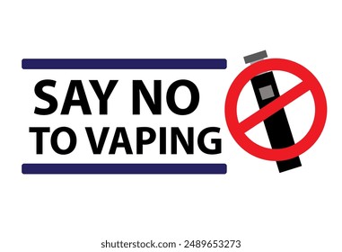 Say No To Vaping Signage design template. Editable Clip Art.