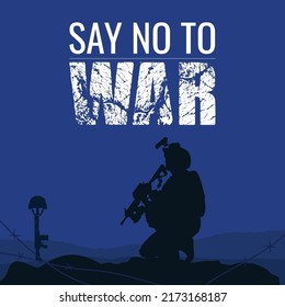 Say no to war banner vector. War background