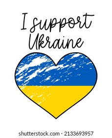 Say no to the war - Russian and Ukrainian conflict. heart, square and round shape. Ukrainian flag symbol. Blue and yellow illustration. 