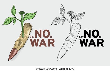 Say no to war stylized bullet nailed