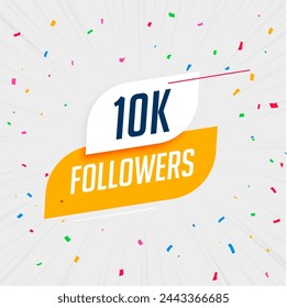 say thank you to your ten thousand followers with celebration post vector