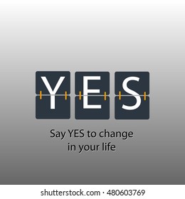 Say yes to change mechanical panel letters
stock vector inscription say yes to change in your life mechanical panel letters typography font type vector vintage retro