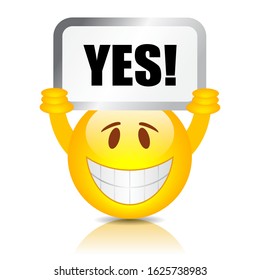 Say yes vector emoji on white background