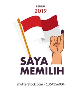Saya Memilih is "I voted" design concept in Indonesian language. the Indonesian presidential election called PEMILU.