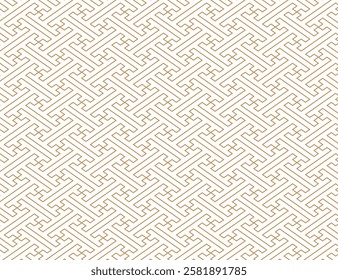 Sayagata Pattern Illustration - Brown Version