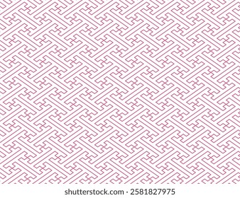 Sayagata Pattern Illustration - Red Version