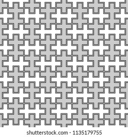 Sayagata pattern. Oriental crosses background. Repeated interlocking manji ornament. Traditional architecture motif. Ancient ethnic mosaic wallpaper. Digital paper, textile print. Seamless abstract.