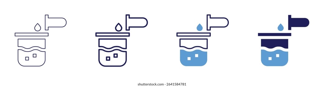 Saybolt flask icon in 4 different styles. Thin Line, Line, Bold Line, Duotone. Duotone style. Editable stroke.