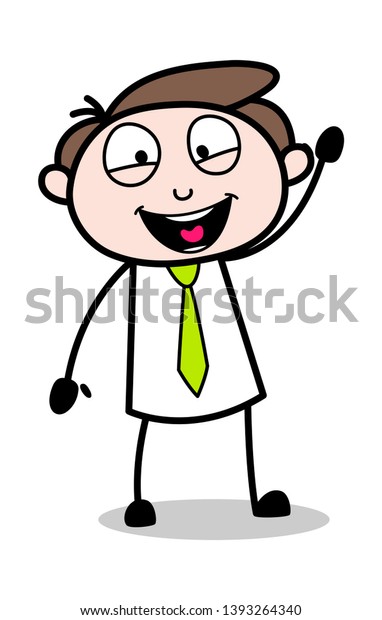 Saying Hi Hand Gesture Office Businessman Stock Vector (Royalty Free ...
