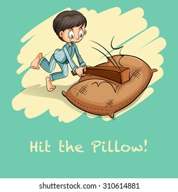 Saying hit the pillow illustration