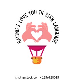 Saying i love you in sign language. Airship - inside the hand is a gesture of heart