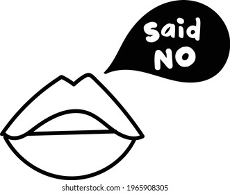 Saying No icon - can be used as icons, labels, stickers and more