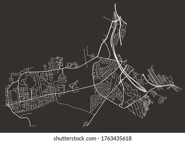 Sayreville, New Jersey, USA–urban city vector map with downtown and periphery, transport network, roads and highways 
