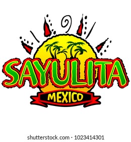 Sayulita Mexico - vector icon, emblem design
