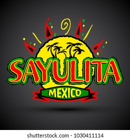 Sayulita Mexico - vector icon, emblem design