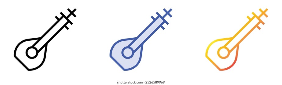 saz icon. Linear, Blue Fill and Gradient Style Design Isolated On White Background