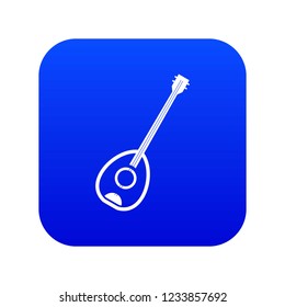 Saz turkish music instrument icon digital blue for any design isolated on white vector illustration