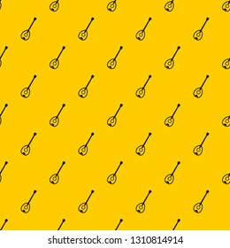 Saz turkish music instrument pattern seamless vector repeat geometric yellow for any design