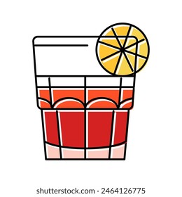 sazerac cocktail glass drink color icon vector. sazerac cocktail glass drink sign. isolated symbol illustration