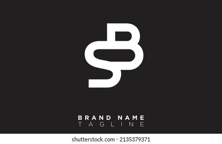 Letras alfabéticas SB Iniciales Logotipo de monograma BS, S y B